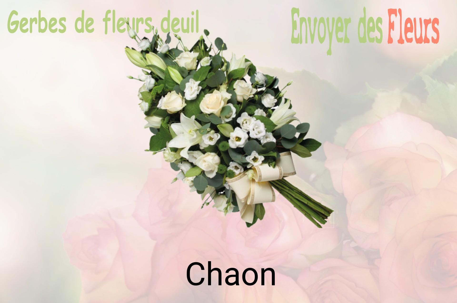 Gerbe de fleurs de deuil livrée à Chaon